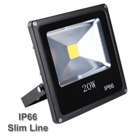 Προβολέας LED 20 Watt ­Slim Black Αδιάβροχος IP66 6500K - ΟΕΜ