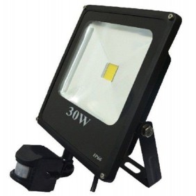 Προβολέας LED 30 Watt ­Slim Black Αδιάβροχος IP66 6500K  με ανιχνευτή κίνησης - ΟΕΜ