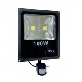 Προβολέας LED  100 Watt ­Slim Black Αδιάβροχος IP66 6500K  με ανιχνευτή κίνησης - ΟΕΜ