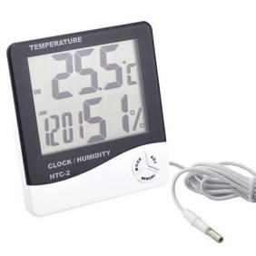 Ρολόι ξυπνητήρι με θερμόμετρο και υγρόμετρο εσωτερικού/εξωτερικού χώρου - Electron HTC-2