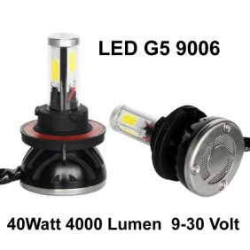 9006 ΦΩΤΑ LED COB 40W 4000LM 9V-36V FULL CAN BUS ΣΕΤ 2 ΤΜΧ  - G5  OEM