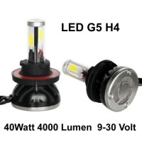 H4  ΦΩΤΑ LED COB 40W 4000LM 9V-36V FULL CAN BUS ΣΕΤ 2 ΤΜΧ  - G5  OEM