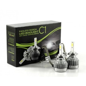 LED C1 H7 6000K με προβολέα λευκού φωτός