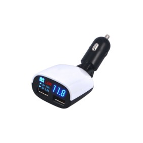Διπλός Φορτιστής Αυτοκινήτου LED Dual USB με Βύσμα για Αναπτήρα Αυτοκινήτου 3.4Amp 64x28x28 mm