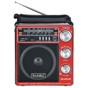922UAR-T WAXIBA  - Φορητό Mp3 player/Ράδιο / Recorder με ηχείο 8W & Φακό LED 150LM