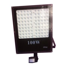 Προβολέας LED  100 Watt ­Slim Black Αδιάβροχος IP66 6500K   multiled με ανιχνευτή κίνησης - ΟΕΜ