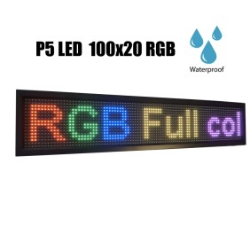 ALIB-R101 100x20cm RGB Αδιάβροχη μονής όψεως πινακίδα LED κυλιόμενων μηνυμάτων