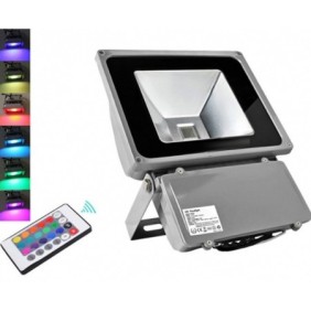 RGB LED Προβολέας 100W με Τηλεχειρισμό & Εναλλασσόμενο Πολύχρωμο Φωτισμό