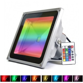 RGB LED Προβολέας 50W  με Τηλεχειρισμό & Εναλλασσόμενο Πολύχρωμο Φωτισμό
