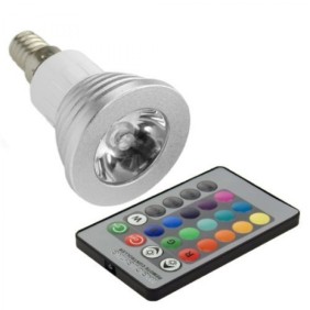 RGB Led Λάμπα E14 3Watt με Τηλεχειριστήριο και Εναλλαγή 16 Χρωμάτων - els-rgb5