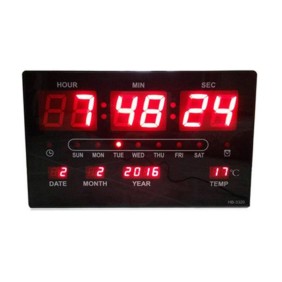 Ψηφιακό Ρολόι τοίχου 35x20cm - Led Number Clock 3320-3 - OEM